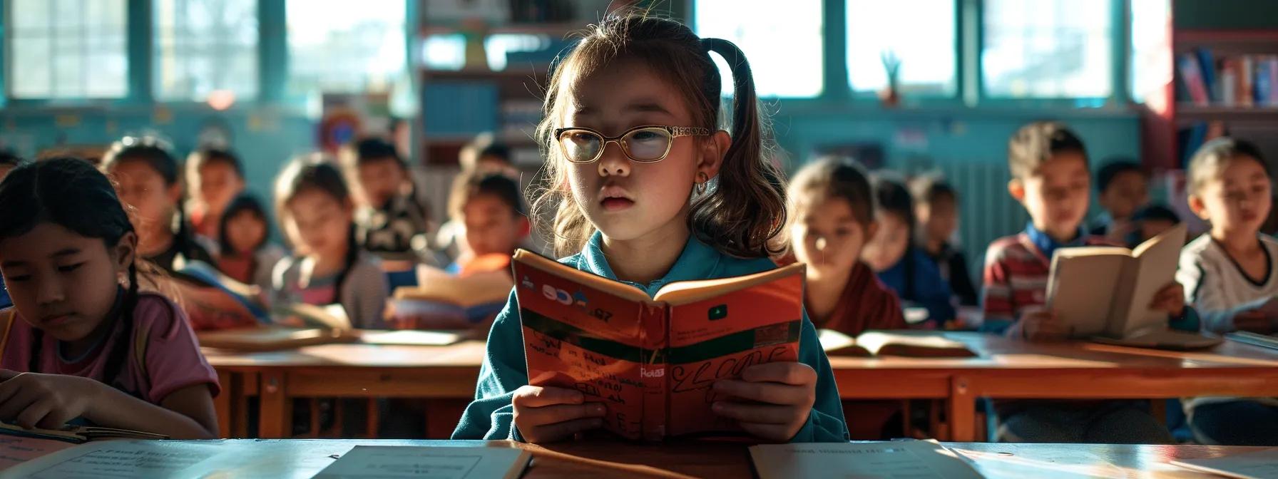 a stark urban classroom setting, filled with diverse, engaged students eagerly reading from brightly colored educational materials, highlights the striking contrast in literacy rates across different regions.